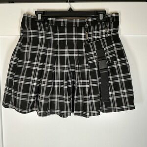 Like An Angel Mini Plaid Skirt Grunge Goth Punk Size XL Kilt Style Dark Academia